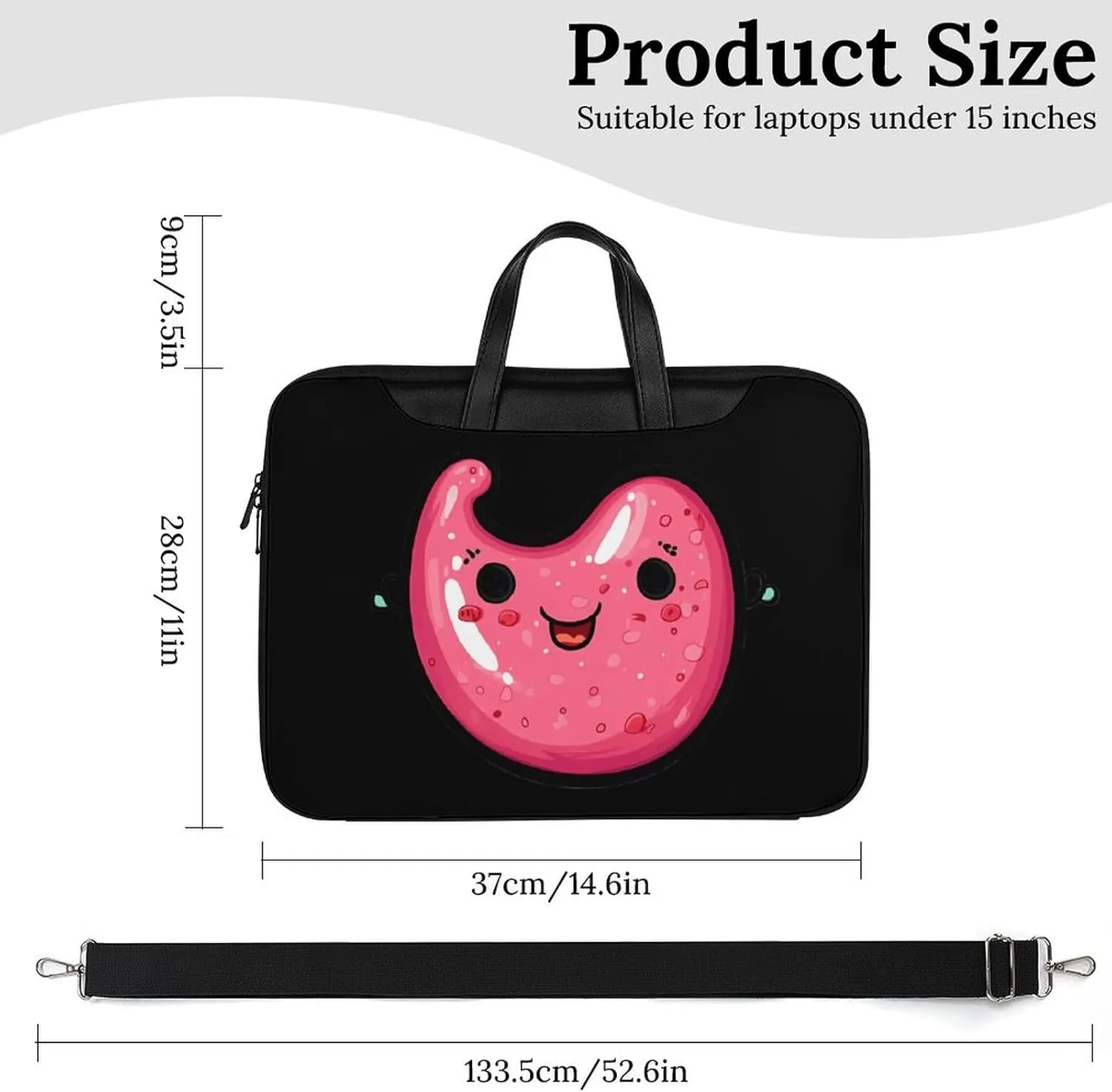 Cute Stomach Leather Bag Laptop Case Slim Water Resistant Computer Bags with Handle Briefcase for Work