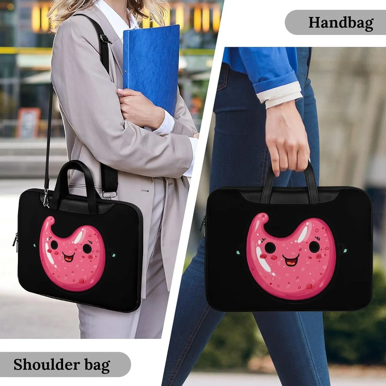 Cute Stomach Leather Bag Laptop Case Slim Water Resistant Computer Bags with Handle Briefcase for Work