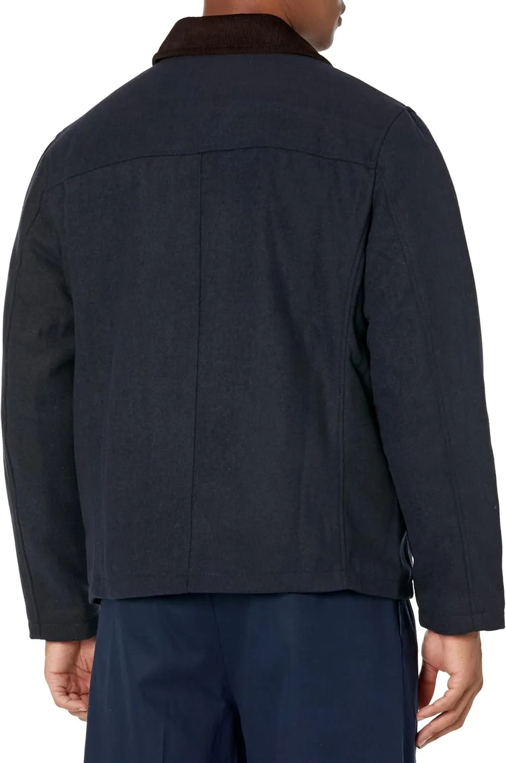 Dockers Men's Wool Blend Zip Up Jacket with Quilted Bib
