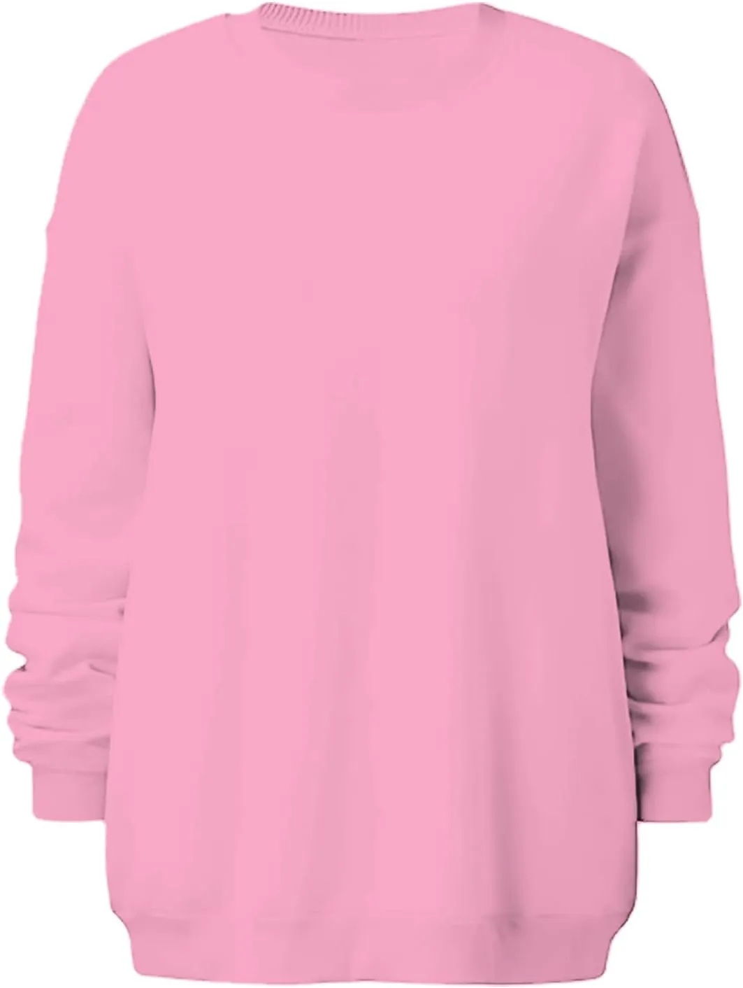DOLKFU Women Oversized Crewneck Sweatshirts Solid Basic Pullover Sweater Long Sleeve Hoodie Winter Y2K Ouffits Clothes