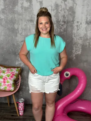 Drop Shoulder Donna Tank - Mint FINAL SALE