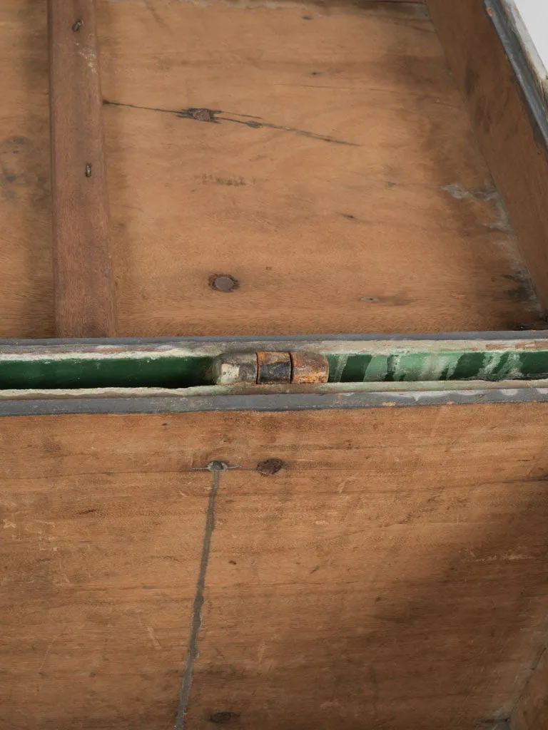 Early 20th-Century Indochina Wooden Trunk w/ Green Patina 36¼"