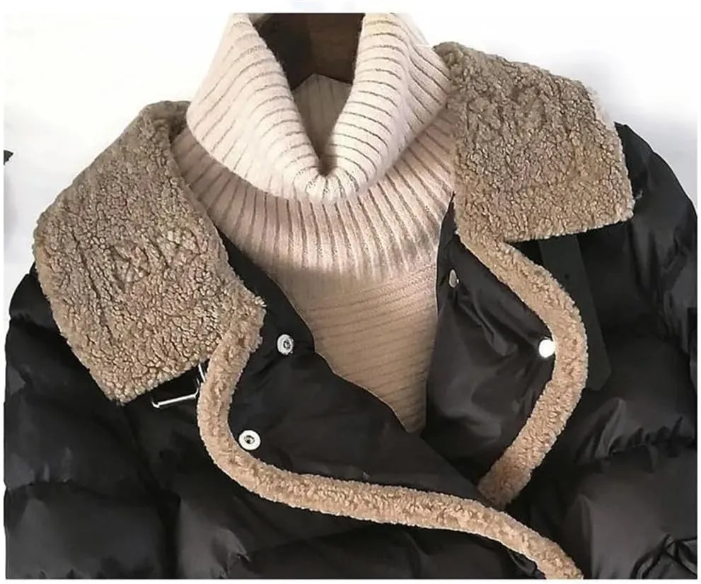 Fashion Casual Women Thicken Warm Down Cotton Coat Winter Short Puffer Jacket Collar Female Padded Parkas