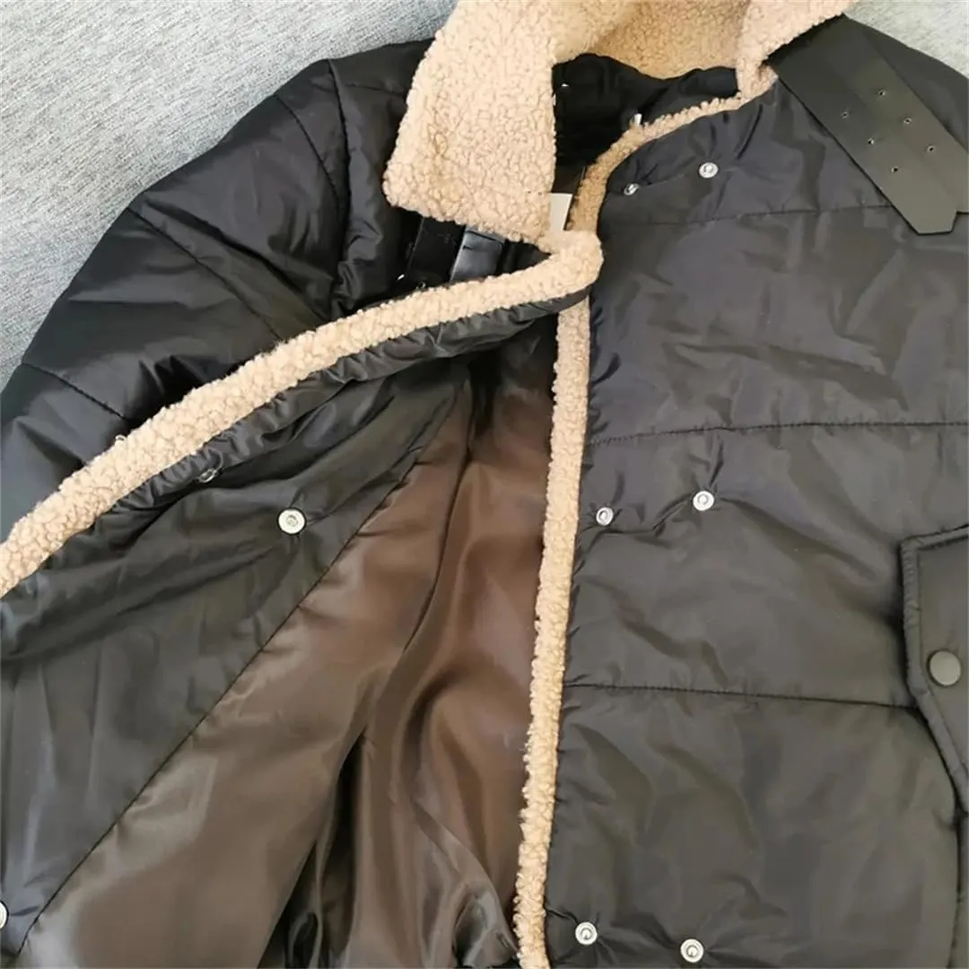 Fashion Casual Women Thicken Warm Down Cotton Coat Winter Short Puffer Jacket Collar Female Padded Parkas