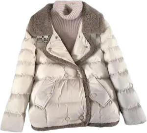 Fashion Casual Women Thicken Warm Down Cotton Coat Winter Short Puffer Jacket Collar Female Padded Parkas