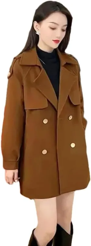 Female Windbreaker Cotton Padded Woolen Jackets Autumn Winter Overwear Loose Long Wool Coat