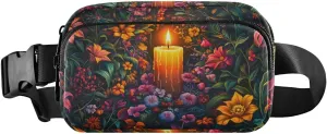 Florals Light Fanny Pack Water Resistant Waist Pack Sling Bag Purse for Women Men Travel Hiking