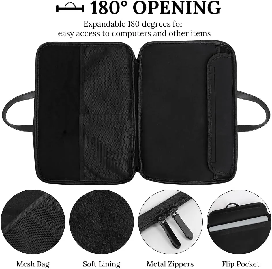 Florida Flag Leather Bag Laptop Case Slim Water Resistant Computer Bags with Handle Briefcase for Work