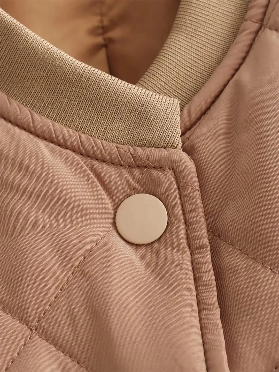 Fnfmrfmr Women Cotton Coat Winter Long Sleeve Buttons Loose Quilted Padded Jacket Parkas Crop Top