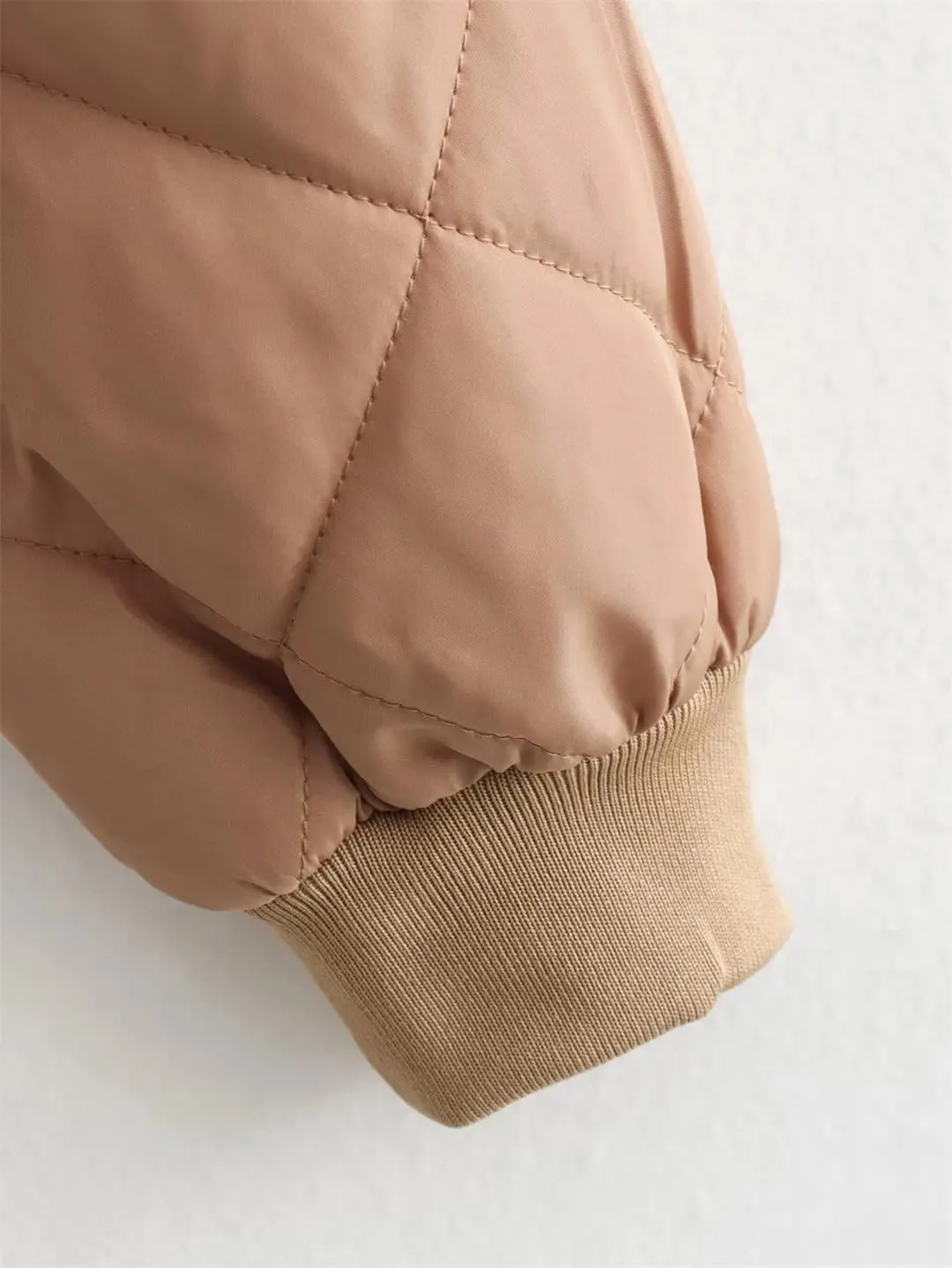 Fnfmrfmr Women Cotton Coat Winter Long Sleeve Buttons Loose Quilted Padded Jacket Parkas Crop Top