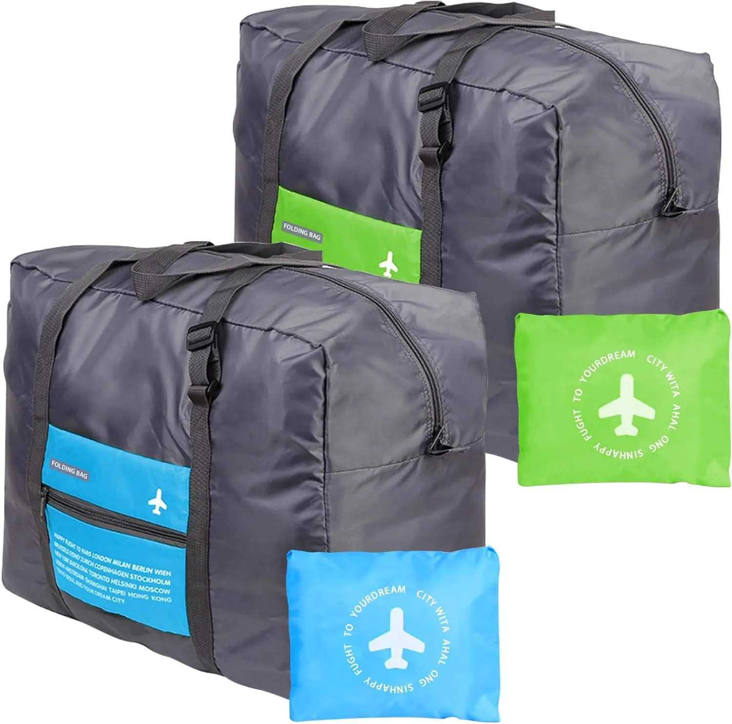 Foldable Travel Duffel Bag Sports Gym Tote Water Resistant Carry on Luggage bag Weekender Overnight Bag