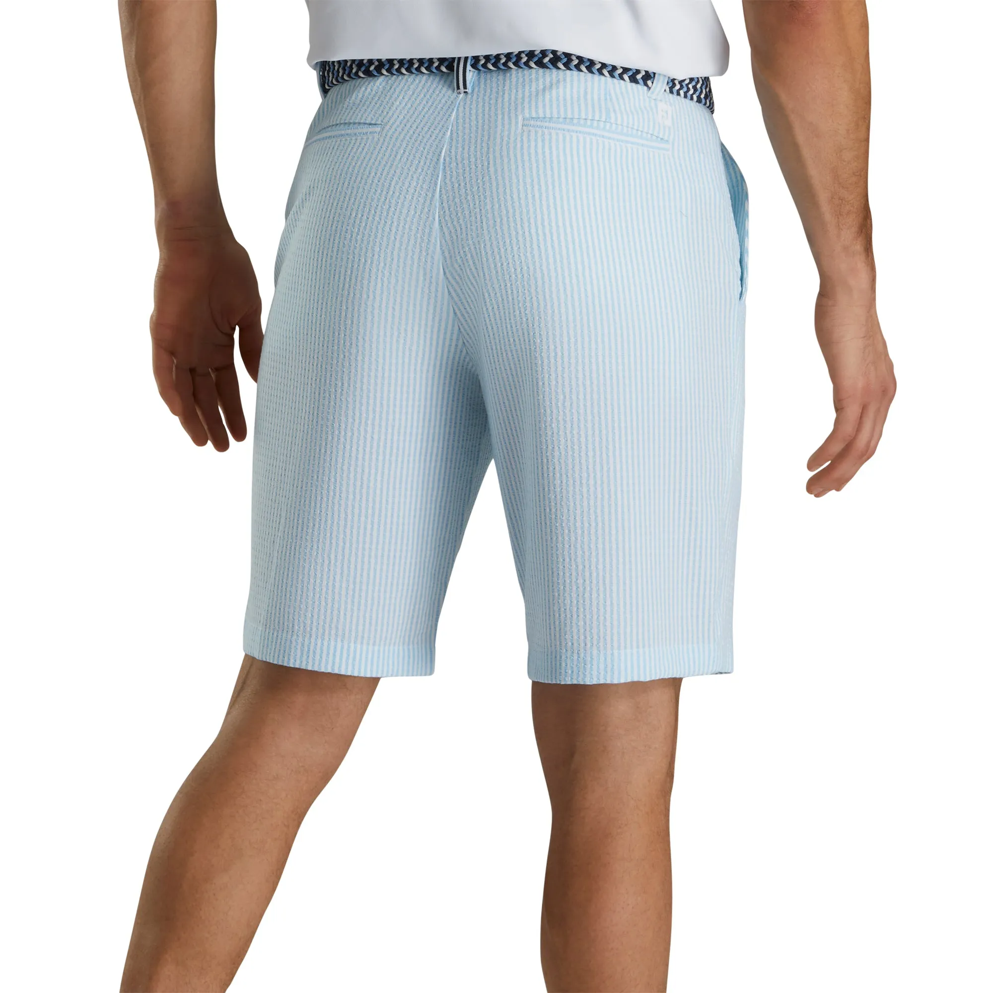 FootJoy Southern Living Performance Seersucker Blue White Mens Golf Shorts