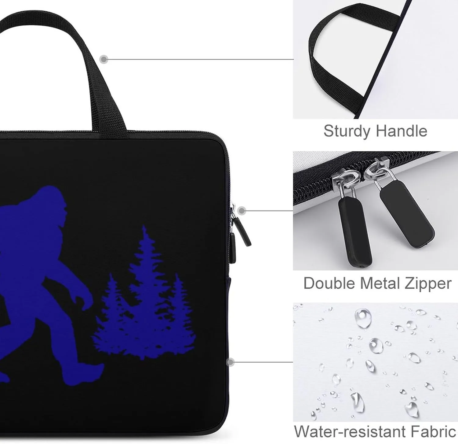 Forest Bigfoot Sasquatch Laptop Bag Durable Waterproof Notebook Carrying Case Computer Bag Briefcase