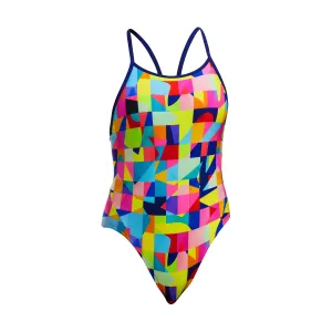 Funkita On The Grid Diamond Back Girls One Piece Swimsuit
