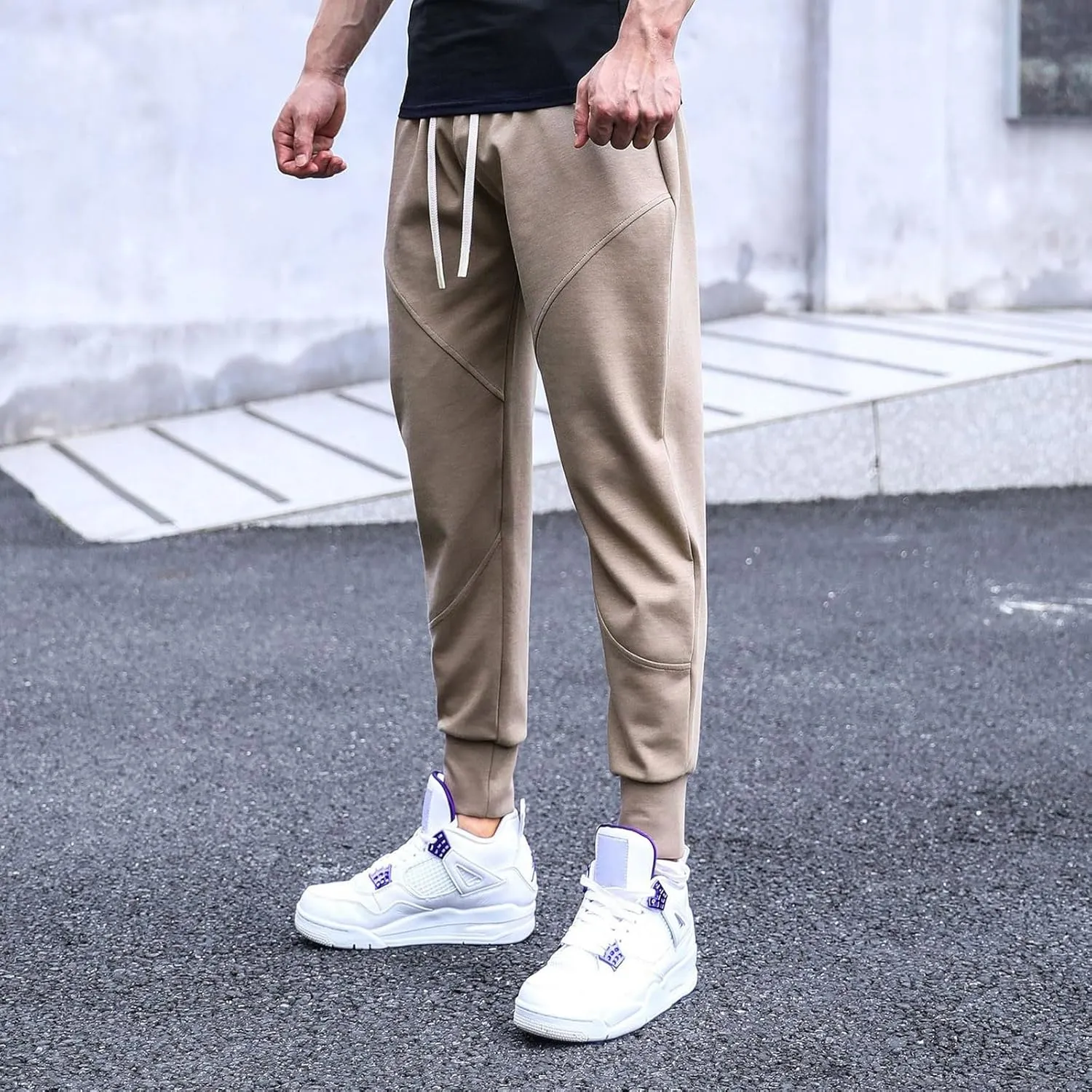 FZVYD Navy Pants Men Mens Joggers Cargo Pants Fashion Casual Sweatpants Work Pants Drawstring Loose Trousers with Pockets