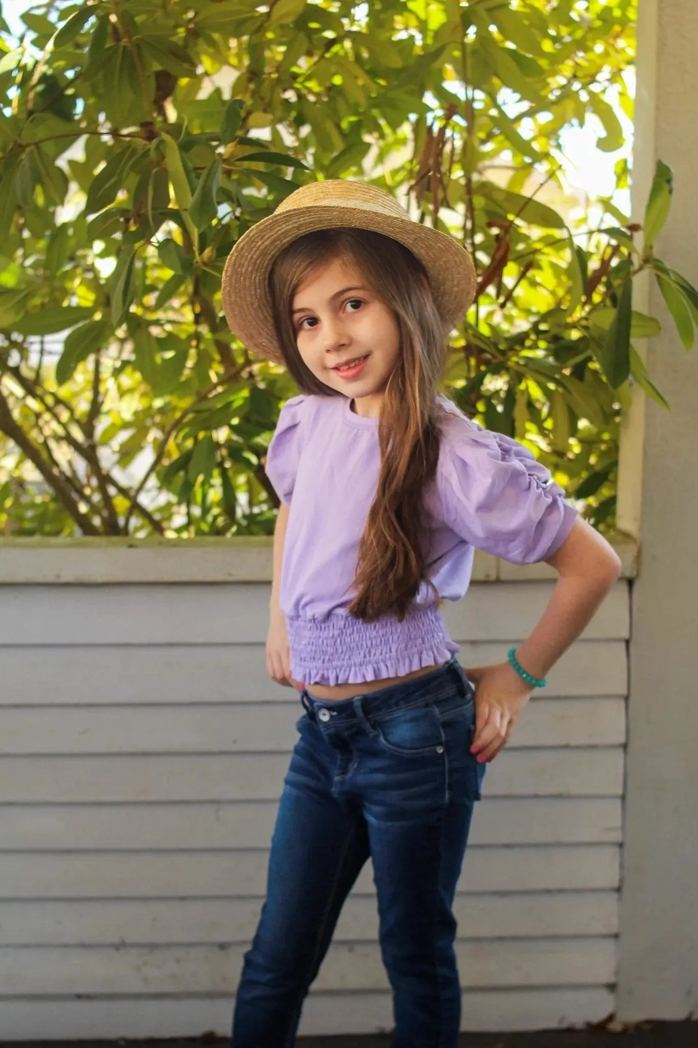 Girl on the Go Lavender Puff Sleeve Meet and Greet Smocked Waist Shirt