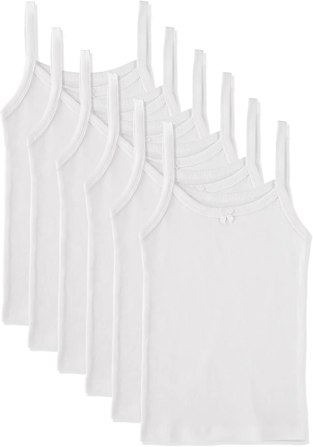 Girls Cotton Undershirt Camisole, Multi Pack (Size 2T-14)