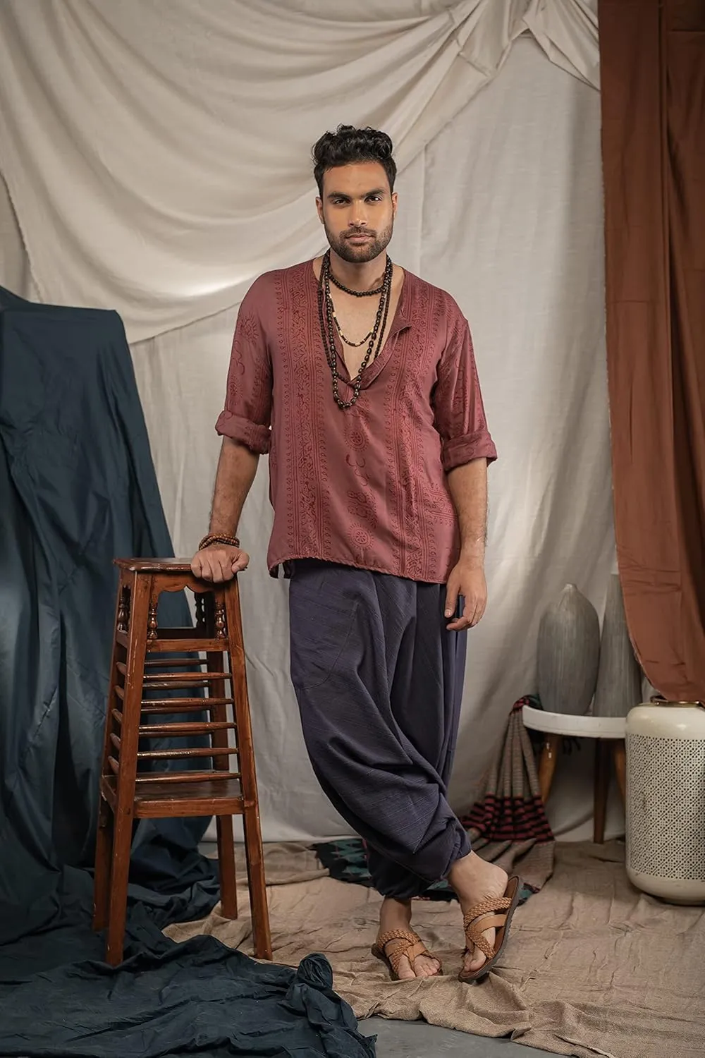 Hippie Music Festival Outfits for Men, Loose Baggy Yoga Harem Pants, Rave Party Dance Pants