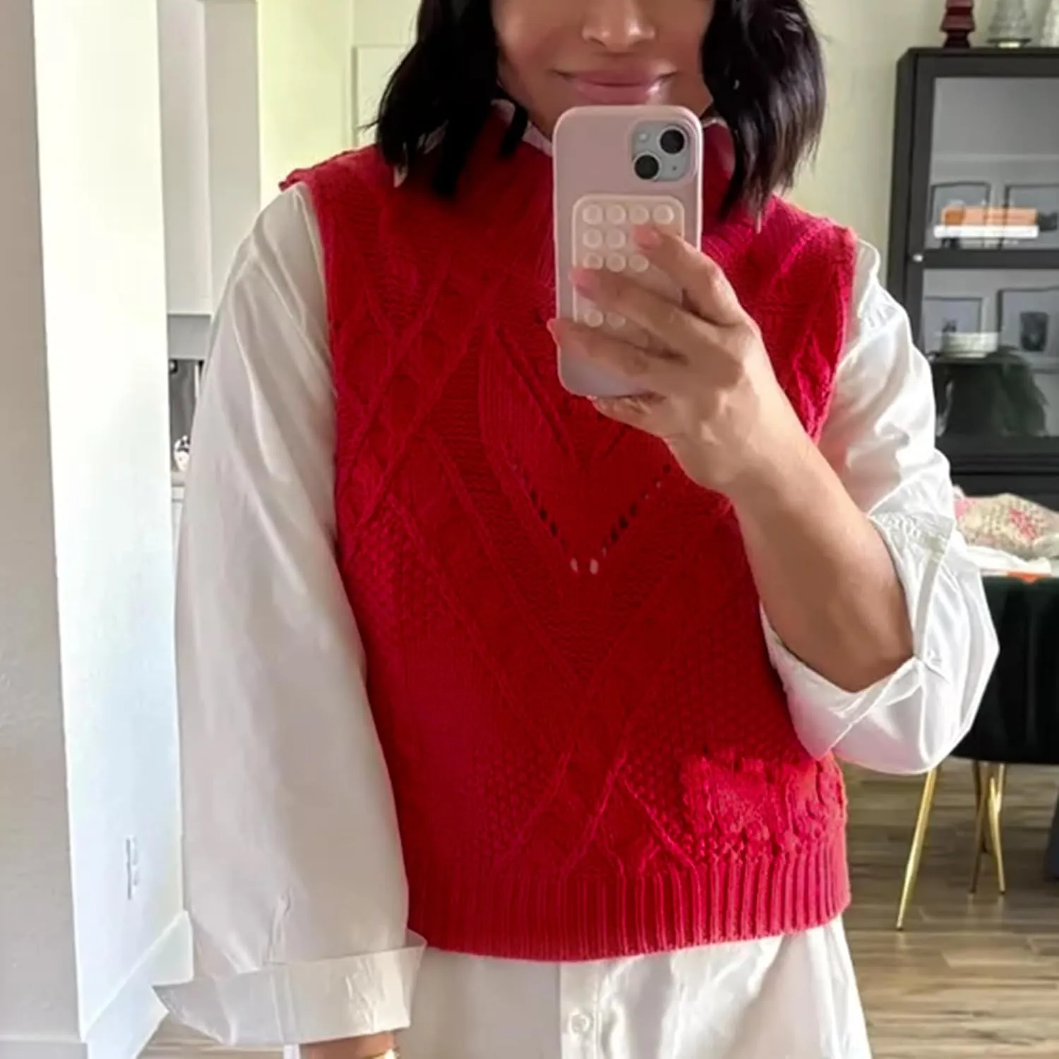 Hixiaohe Turtleneck Crochet Sweater Vest Fall Fashion Knit Sleeveless Tank Tops for Women Lightweight Casual Pullover Clothes