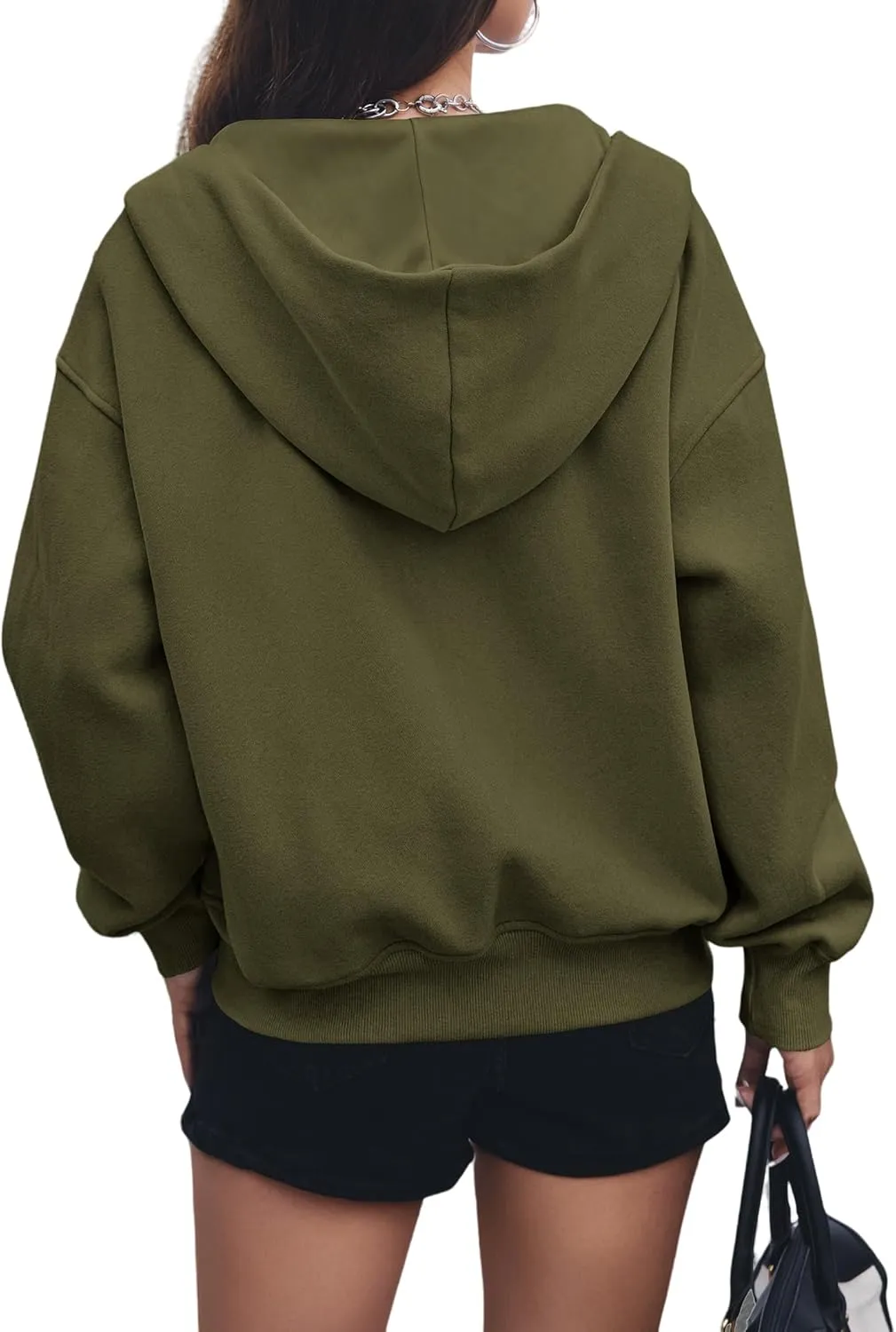 Hoodies for Women Zip Up Hoodie Y2K Tops Long Sleeve Loose Sweatshirt Fleece Jacket Fashion Trendy Fall Winter Clothes