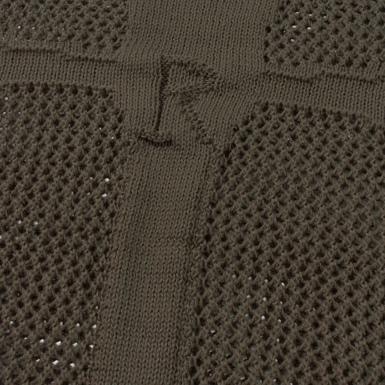 HOXIJIA Women Long Sleeve Sweaters Hollow Out Loose Round Neck Off Shoulder Crochet Cutout Fishnet Pullover Knitwear