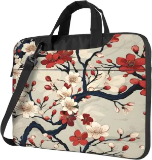 Japan Cherry Blossoms Flowers Laptop Shoulder Bag Laptop Sleeve Case Durable Computer Bag
