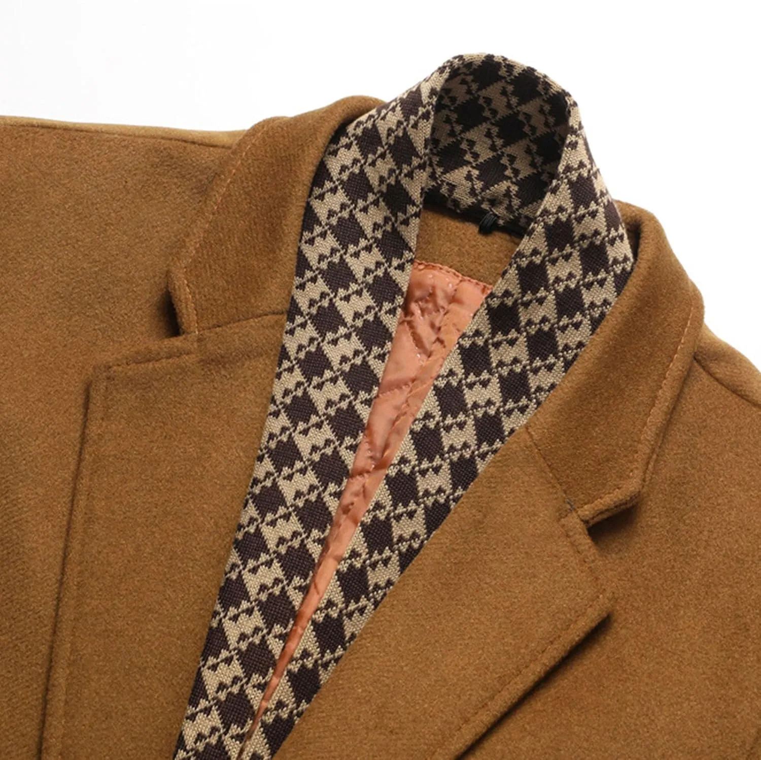 JEShifangjiusu Men'S Trench Coat Long Wool Coat Winter Classic Overcoat Top Pea Coat Slim Fit Business Down Puffer Jacket