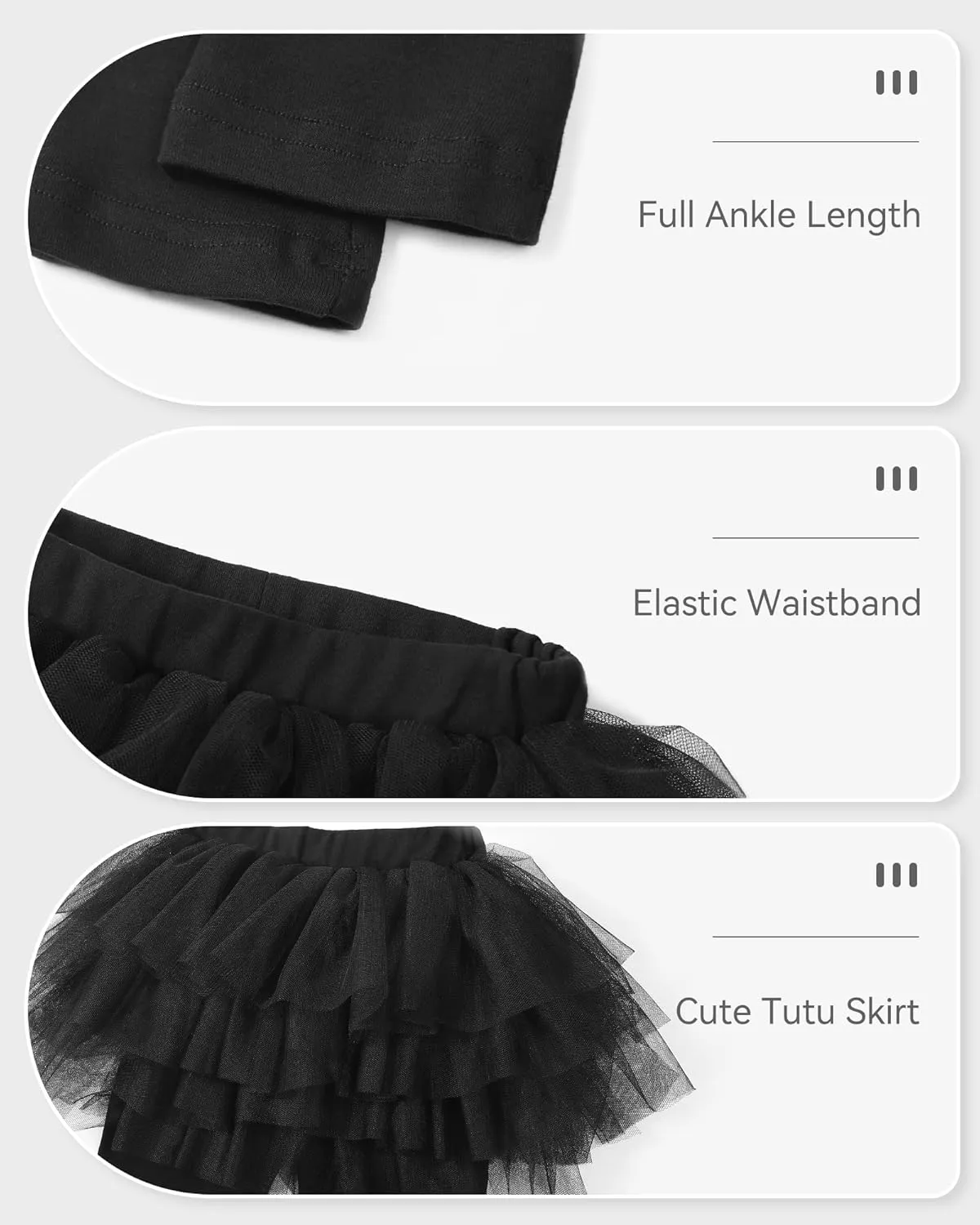 JOCMIC Toddler Girls Tutu Skirt Leggings Pant with Ruffle Kids Footless Culotte