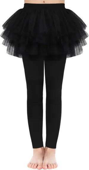 JOCMIC Toddler Girls Tutu Skirt Leggings Pant with Ruffle Kids Footless Culotte