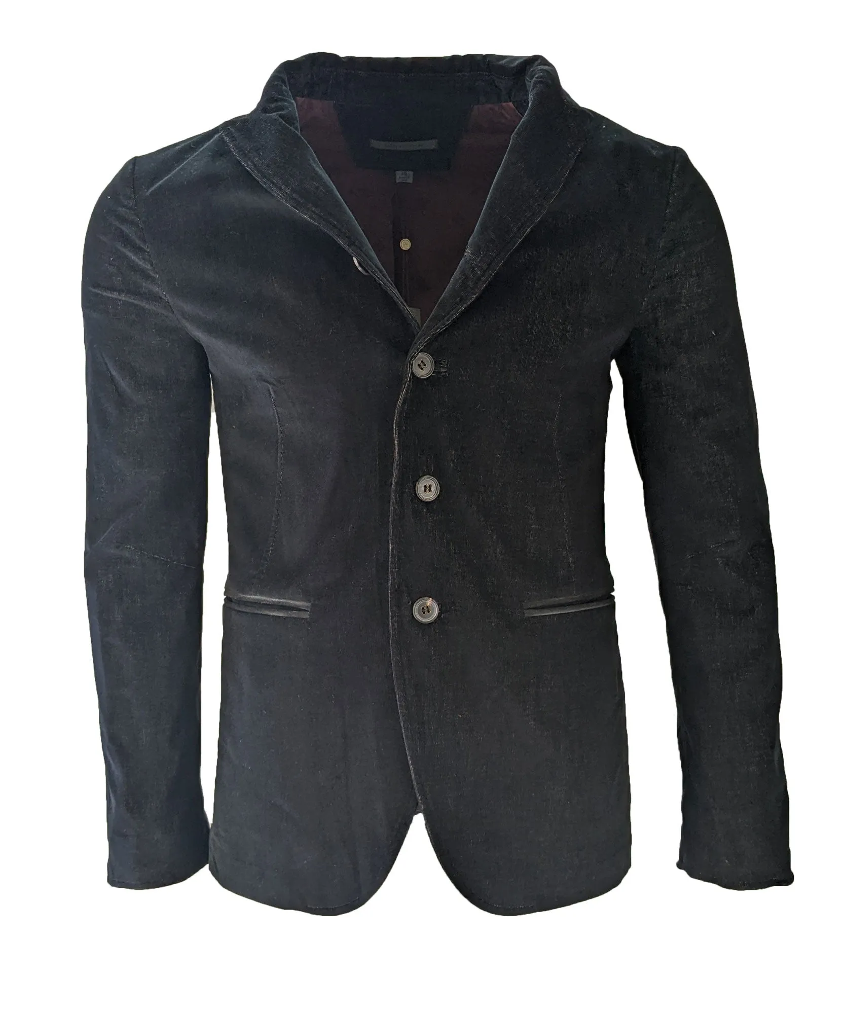 John Varvatos Men's Convertible Lapel Black Corduroy Blazer Size 48 NWT