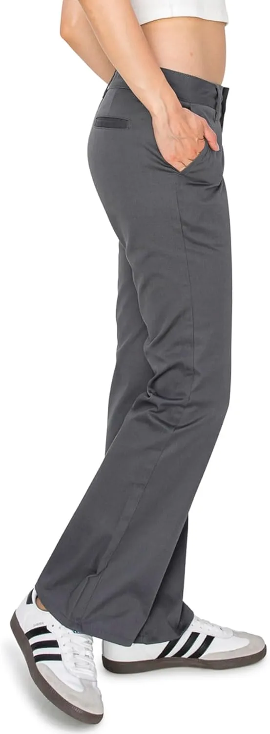 KHAKI & BLUE Women's Work Pants  Low Rise Flared Leg Bootcut Casual Trousers with Pockets