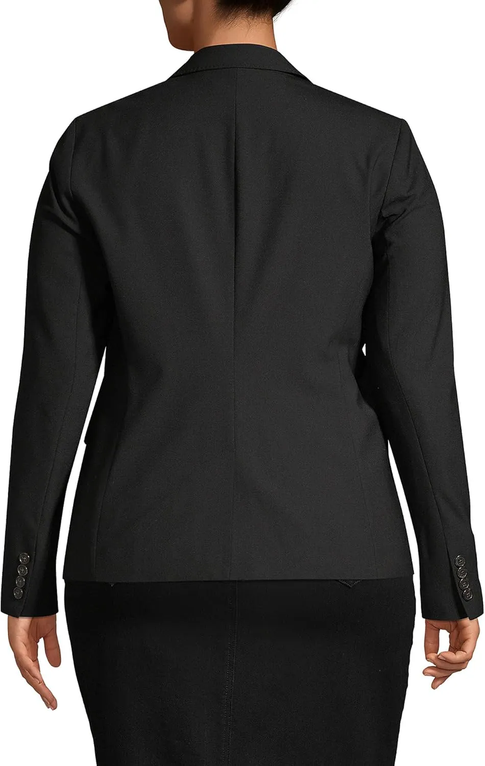 Lands' End Women's Washable Wool Two Button Traditional Blazer