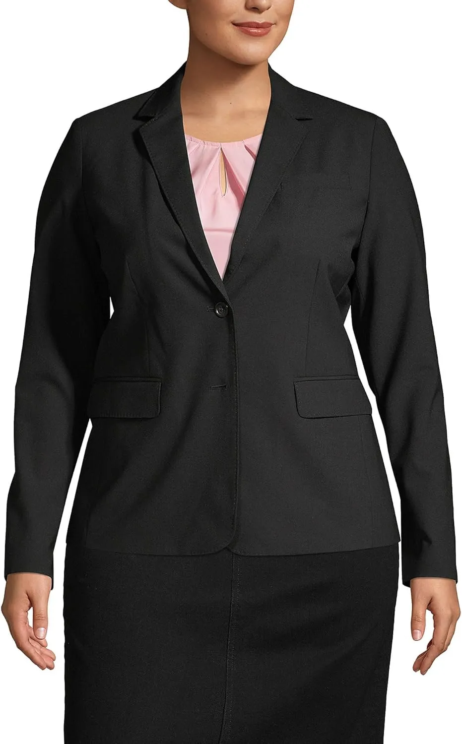 Lands' End Women's Washable Wool Two Button Traditional Blazer
