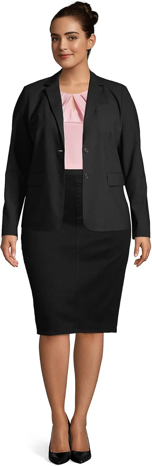 Lands' End Women's Washable Wool Two Button Traditional Blazer