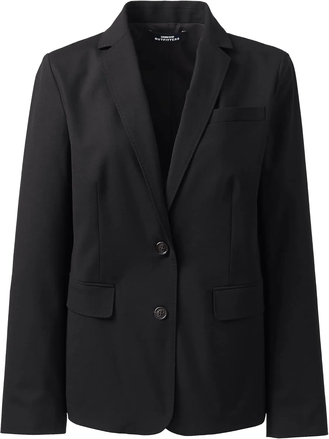 Lands' End Women's Washable Wool Two Button Traditional Blazer