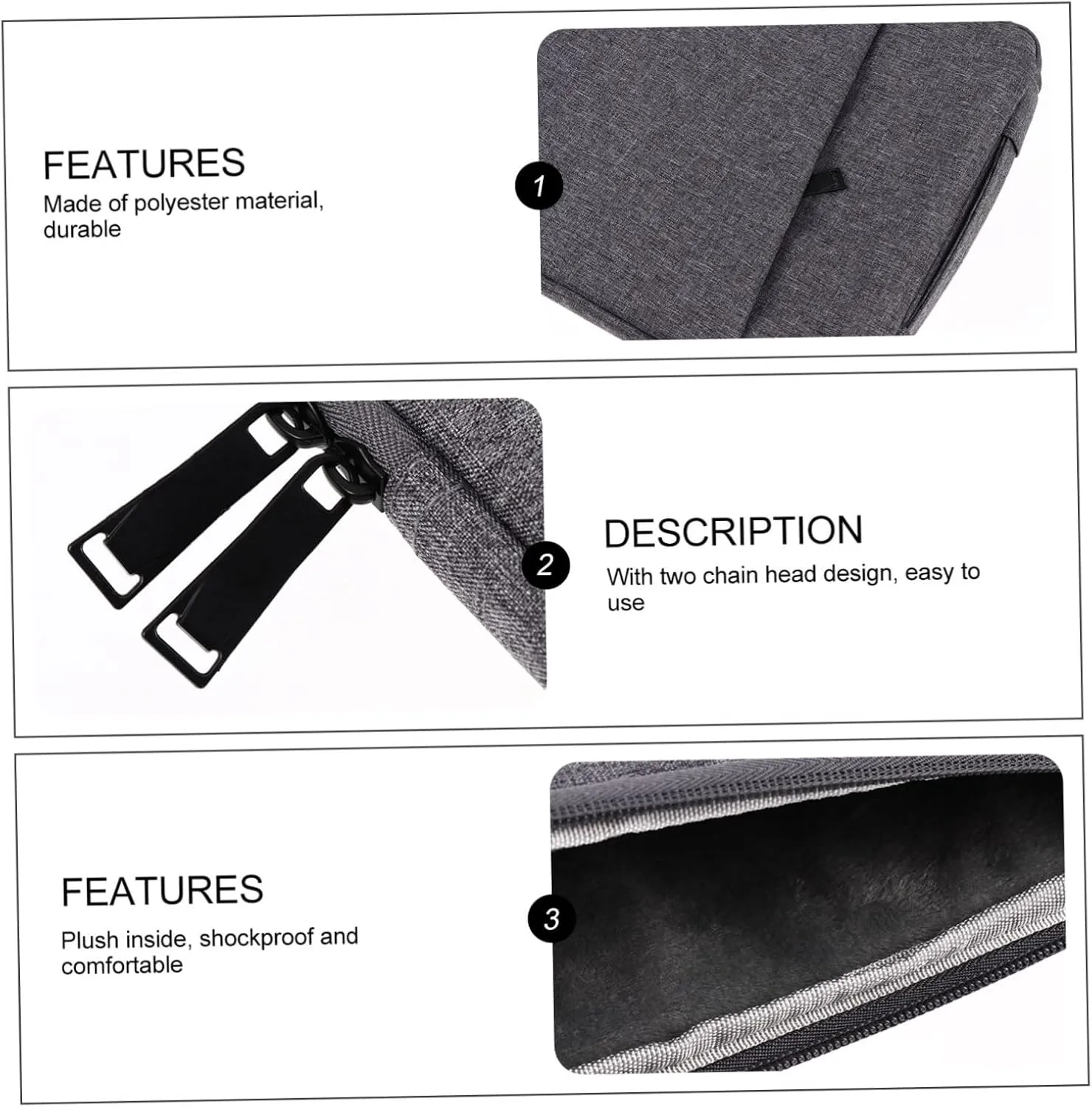 Laptop Bag for 13.3 Fleece Laptop Case Expandable Handle Water-Resistant Scratch Proof Business Carrying Case