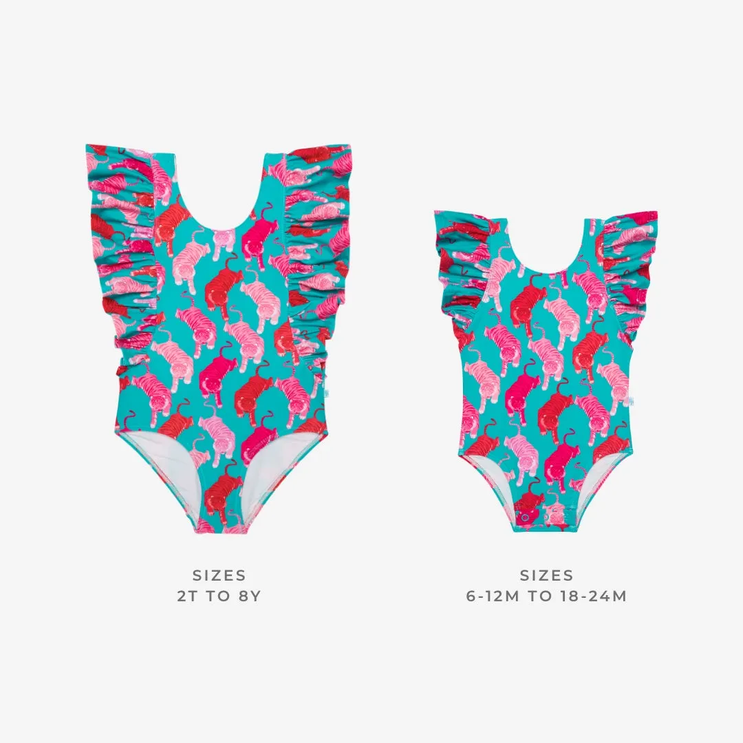 Le Tigre Flutter Sleeve One Piece Swimsuit