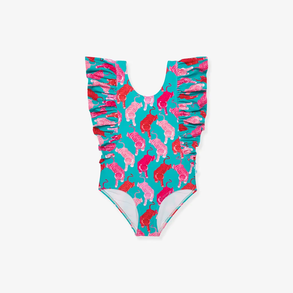 Le Tigre Flutter Sleeve One Piece Swimsuit