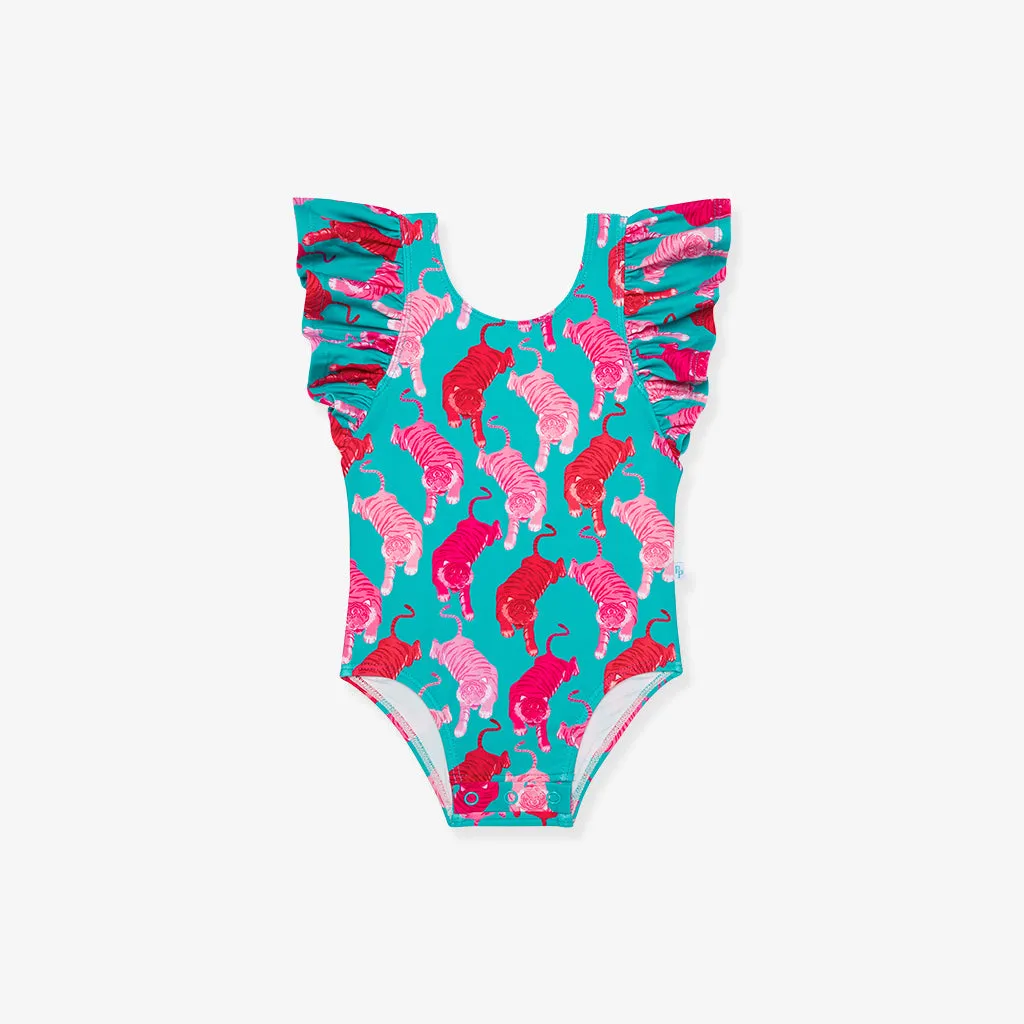 Le Tigre Flutter Sleeve One Piece Swimsuit