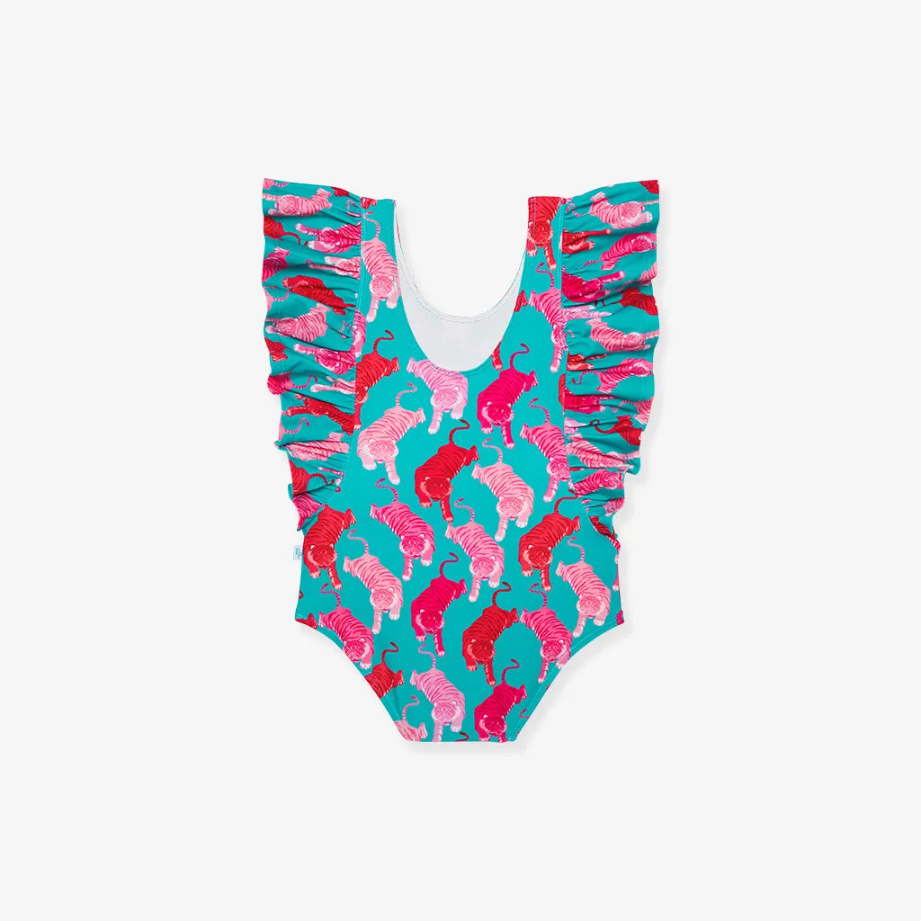 Le Tigre Flutter Sleeve One Piece Swimsuit