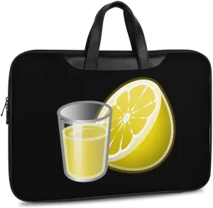 Lemon Water Leather Bag Laptop Case Slim Water Resistant Computer Bags with Handle Briefcase for Work