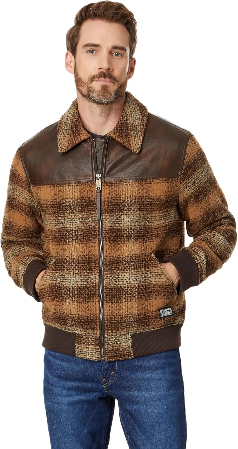 Levi's Men's Mixed Media Western Plaid Bomber Jacket