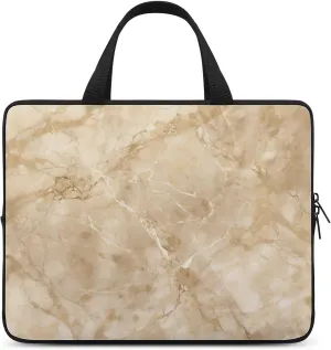 Light Beige Marble Laptop Bag Durable Laptop Sleeve Water-Resistant Notebook Bag for Computer Or Tablet