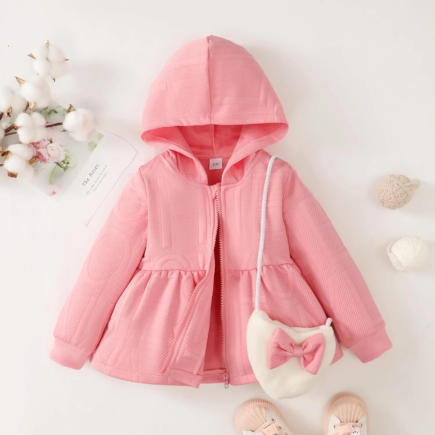 Little Toddler Girl Fleece Jacket Long Sleeve Full Zip Up Hoodies Sweater Warm Winter Coat Outwear Fall Winter Clothes