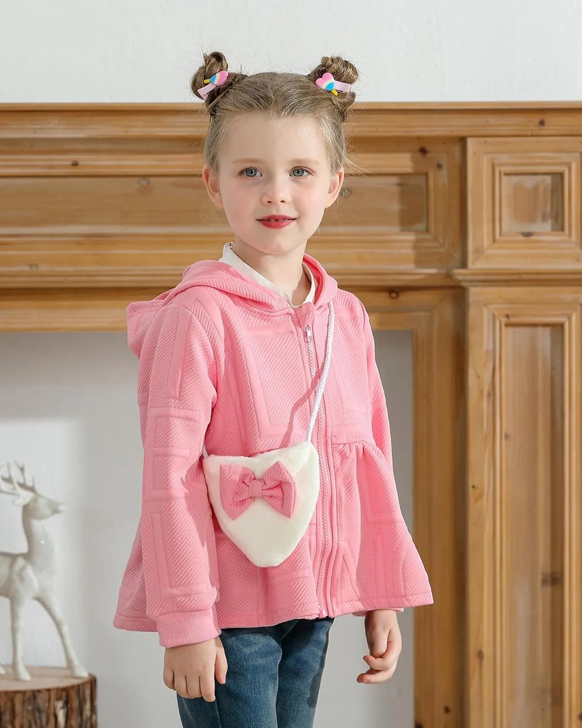 Little Toddler Girl Fleece Jacket Long Sleeve Full Zip Up Hoodies Sweater Warm Winter Coat Outwear Fall Winter Clothes