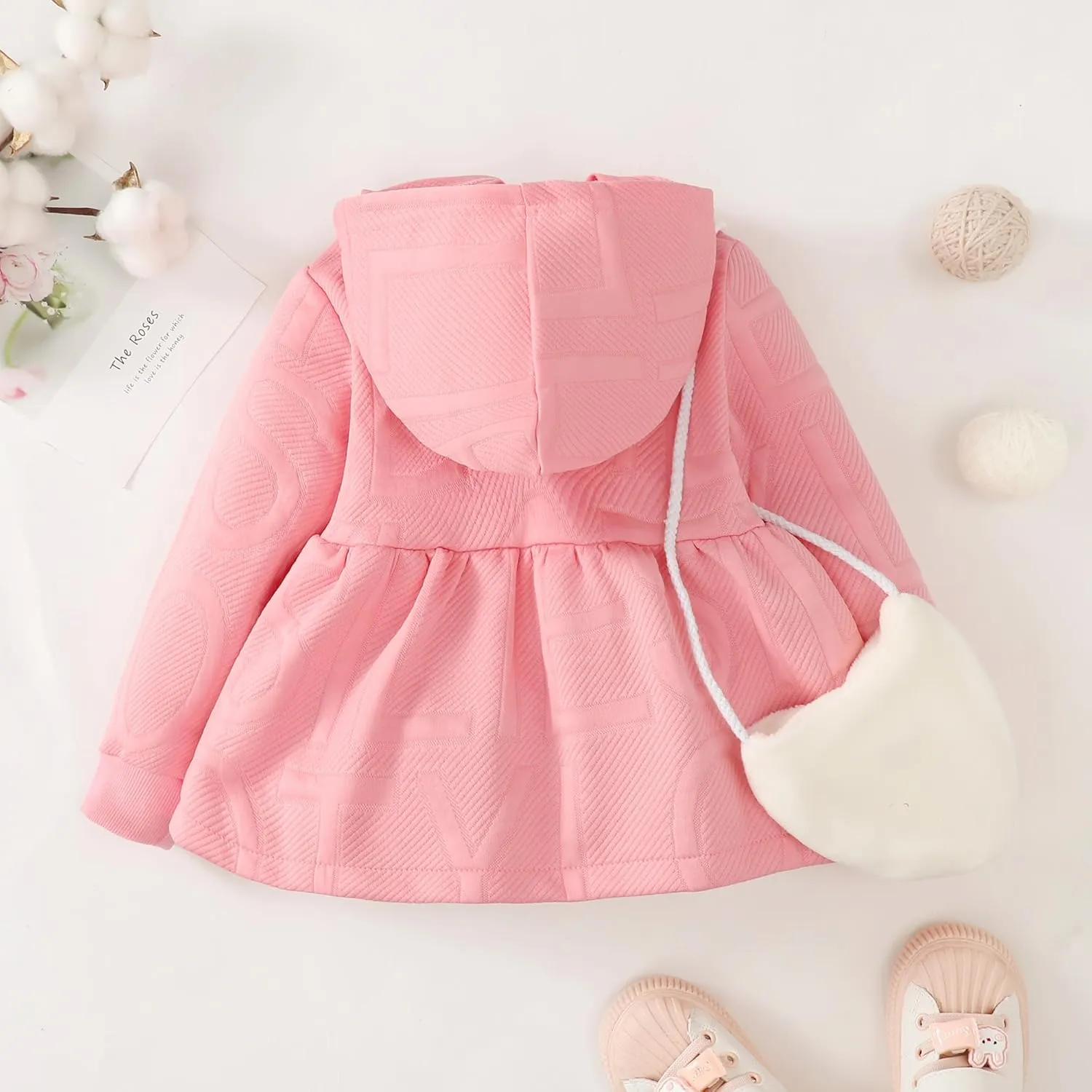 Little Toddler Girl Fleece Jacket Long Sleeve Full Zip Up Hoodies Sweater Warm Winter Coat Outwear Fall Winter Clothes