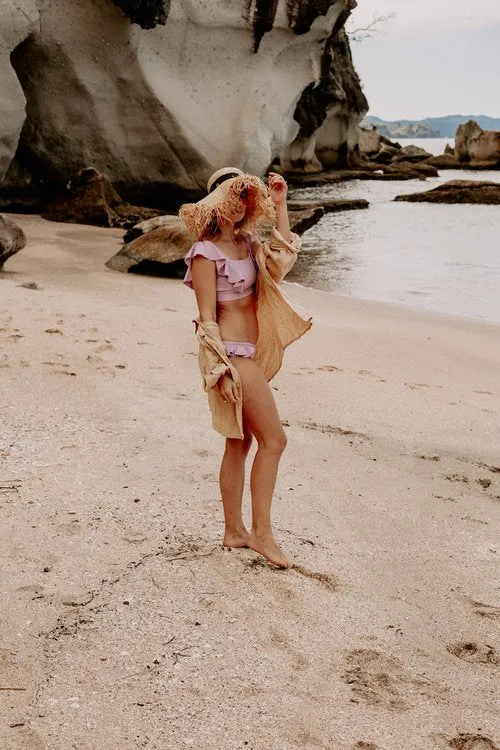 Lola Mid Waist Bikini Bottoms Lilac