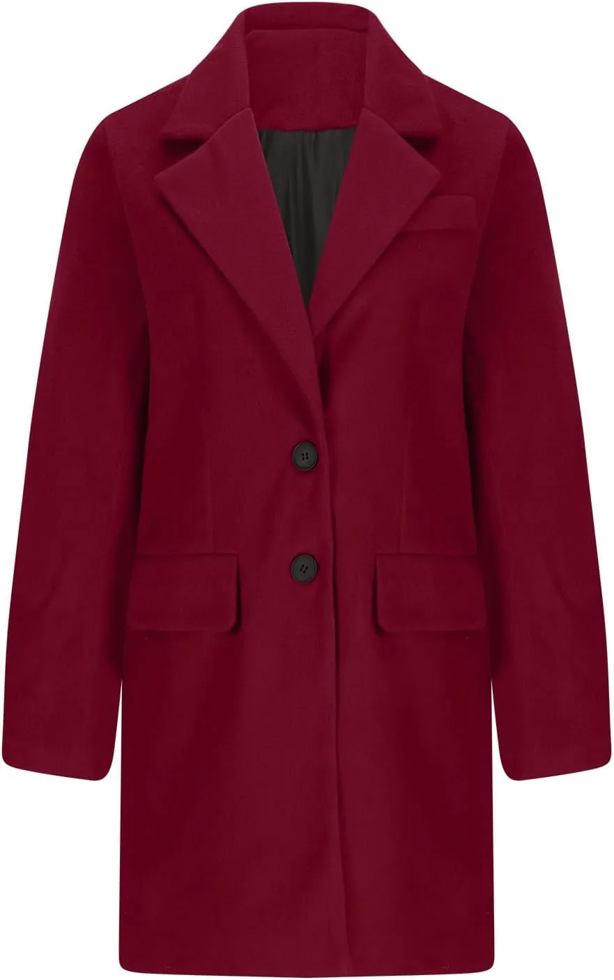 Long Trench Coat for Women Soft Wool Lapel Double Breasted Pea Coat Casual Business Solid Outwear Winter Fall Essentials