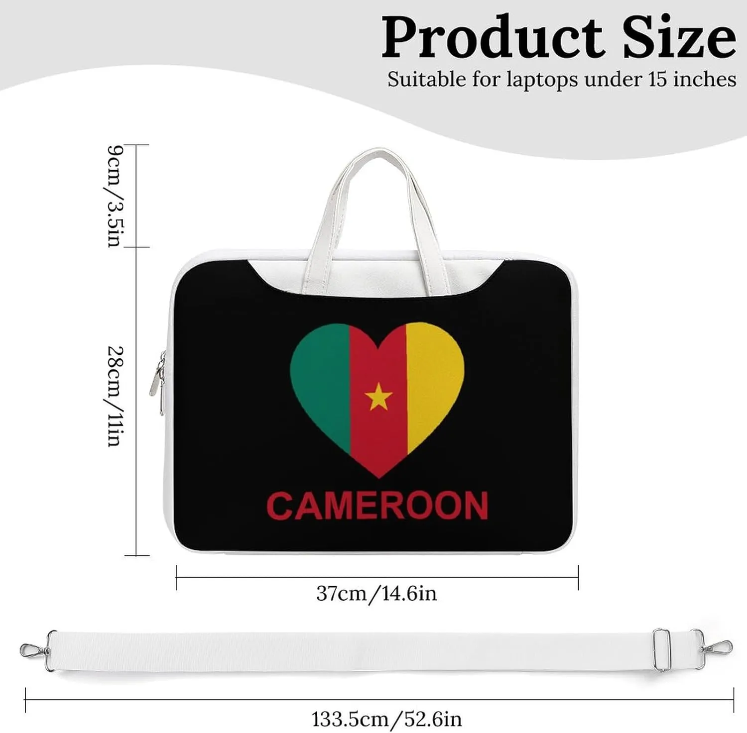 Love Cameroon Leather Bag Laptop Case Slim Water Resistant Computer Bags with Handle Briefcase for Work