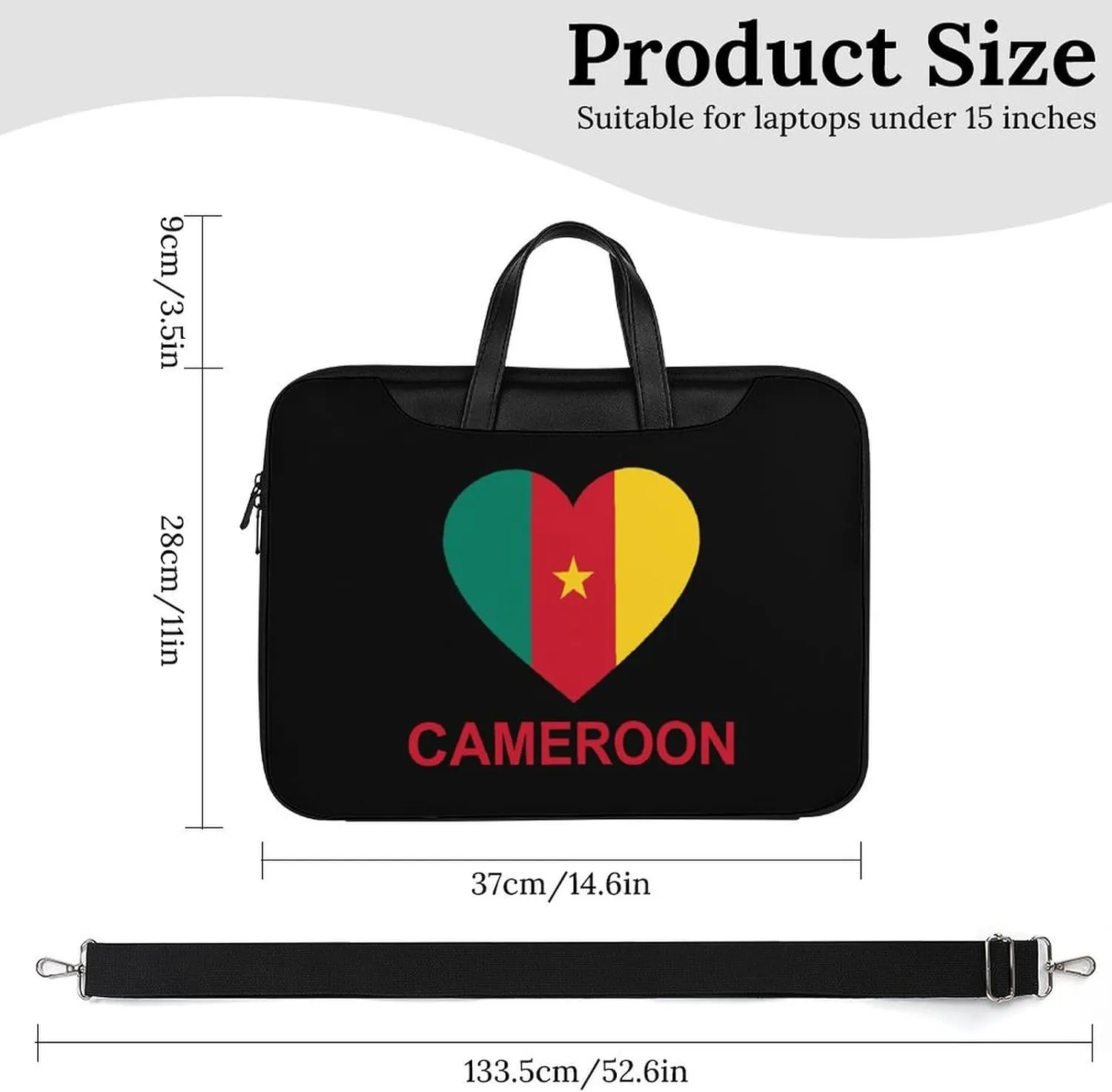 Love Cameroon Leather Bag Laptop Case Slim Water Resistant Computer Bags with Handle Briefcase for Work